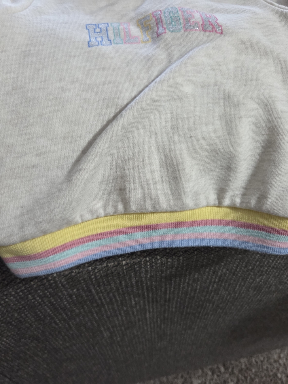 Tommy Hilfiger Cream Set with Pastel Yellow Pink Blue Trim